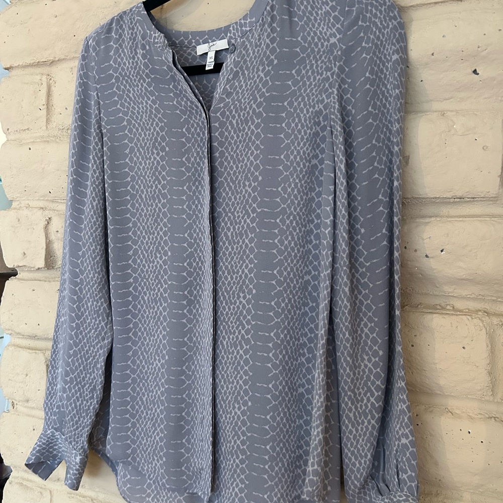 Joie Gray Patterned Blouse - image 2